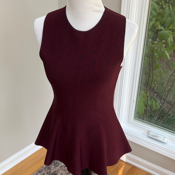 Theory | Burgundy Sleeveless knit Peplum Top, Sz M - Picture 1 of 3